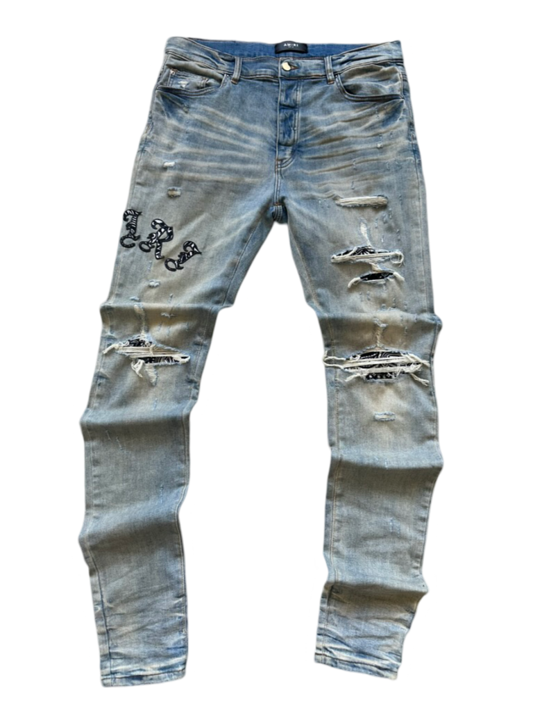 AMIRI THRASHER JEANS "OLD ENGLISH CLAY INDIGO"