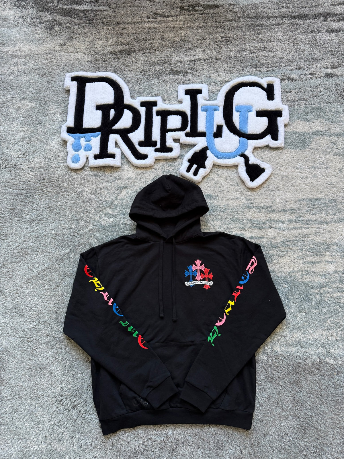 CHROME HEARTS RAINBOW HOODIE BLACK
