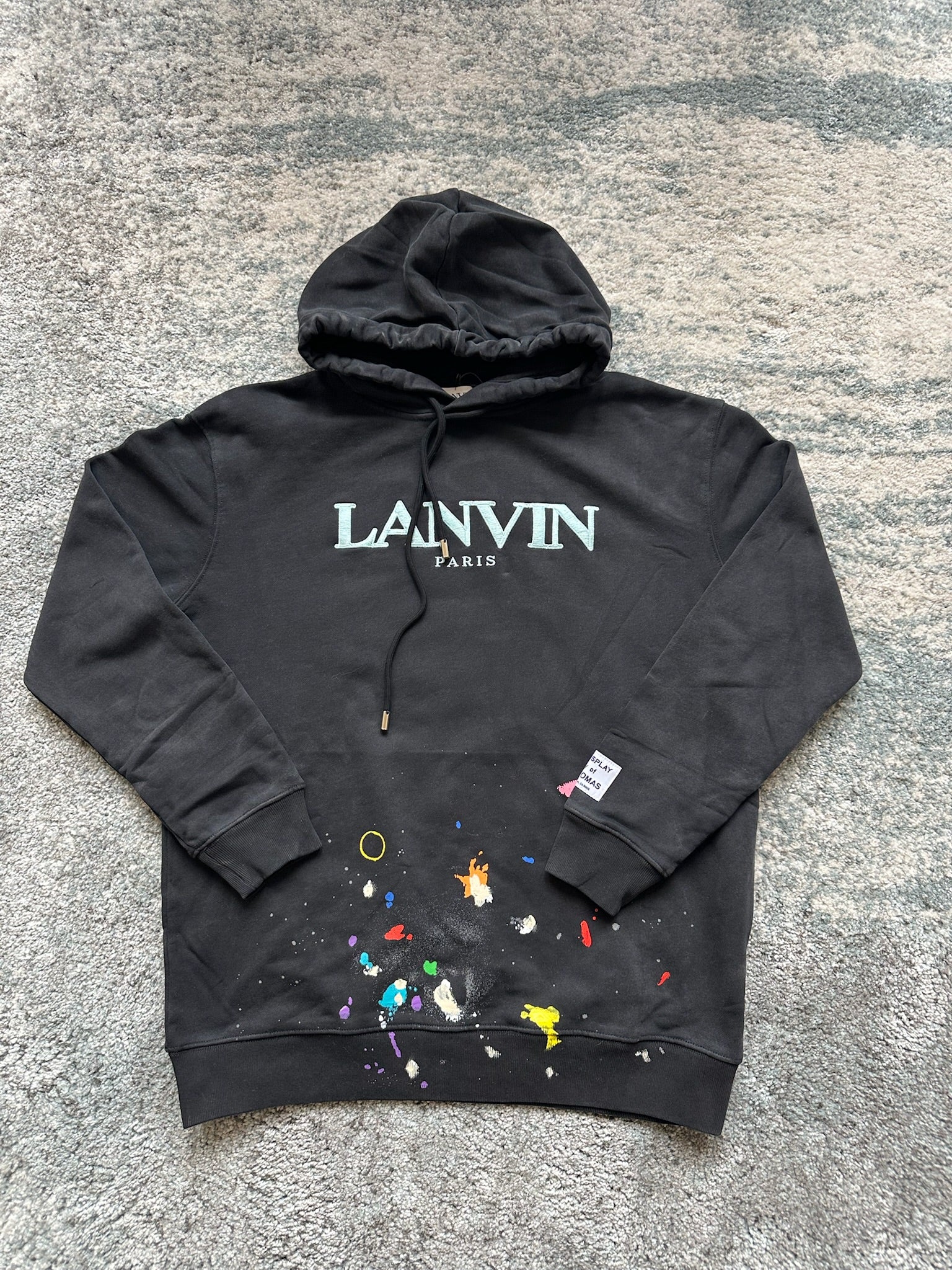 LANVIN HOODIE BLACK AND MINT