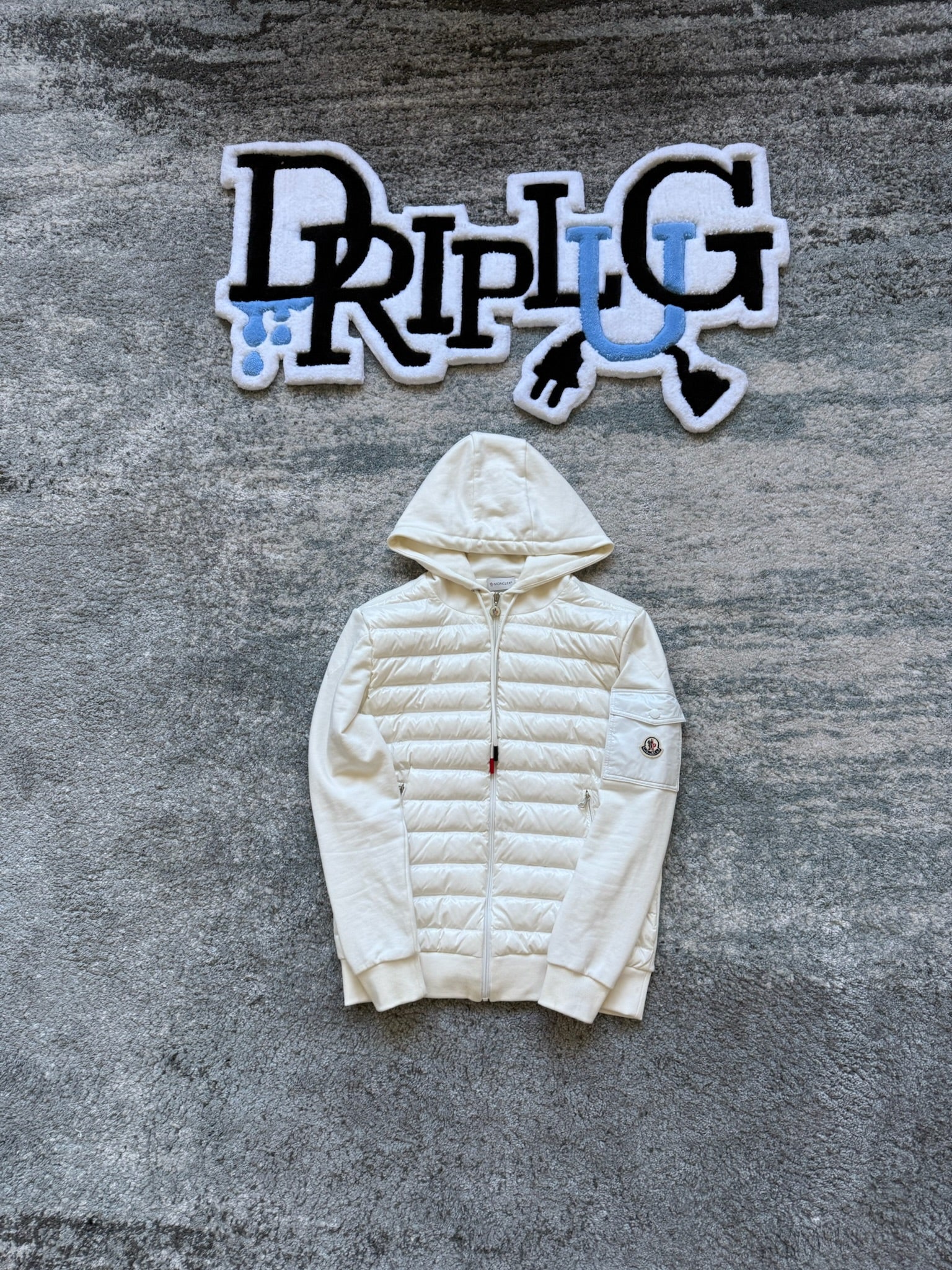 MONCLER PUFFER HOODIE WHITE