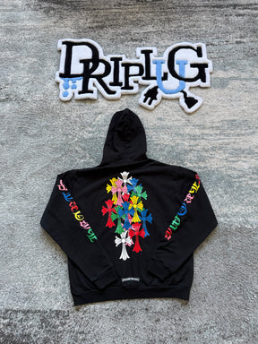 CHROME HEARTS RAINBOW HOODIE BLACK