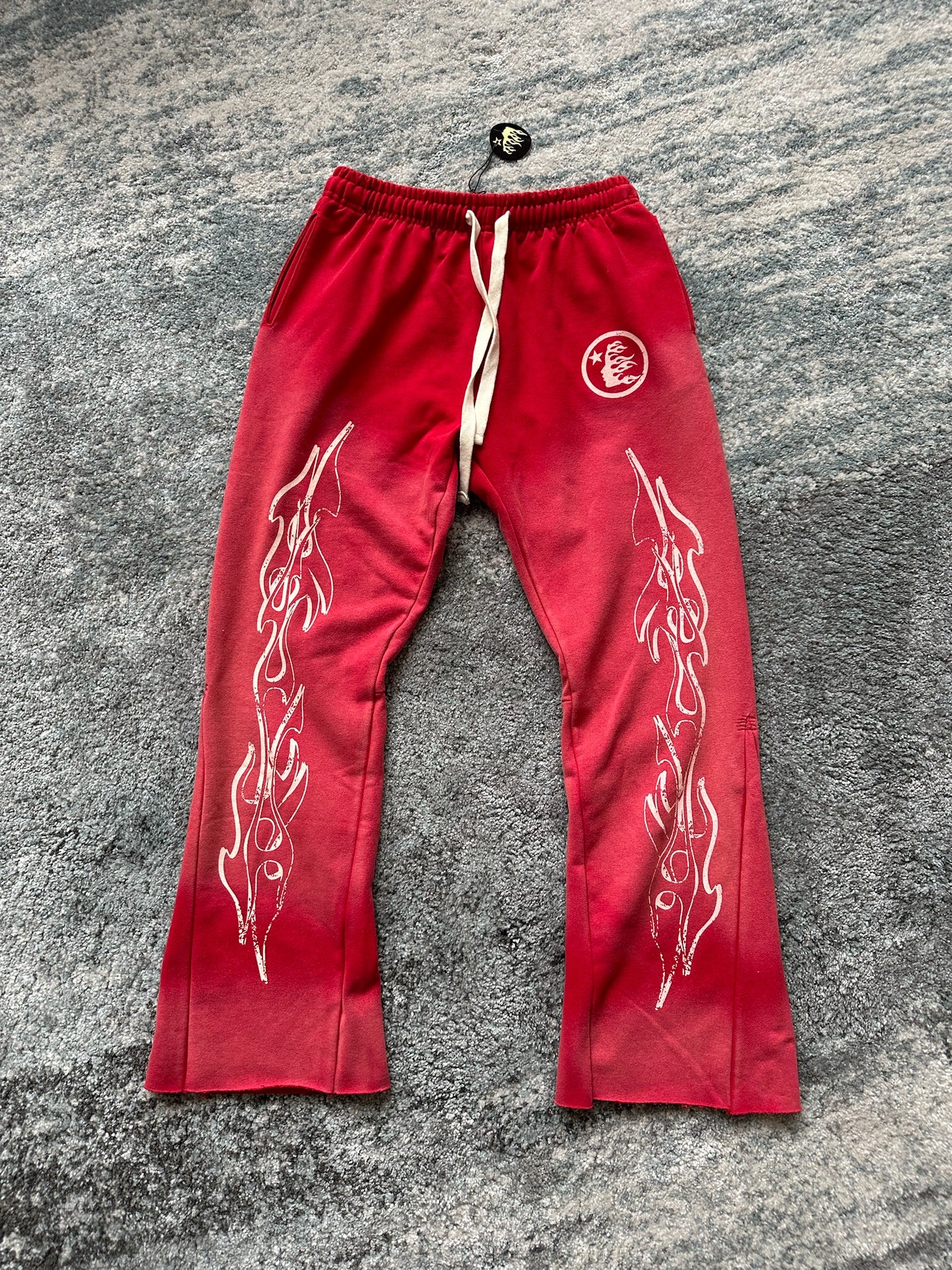 RED HELLSTAR  FLARE TRACKPANTS