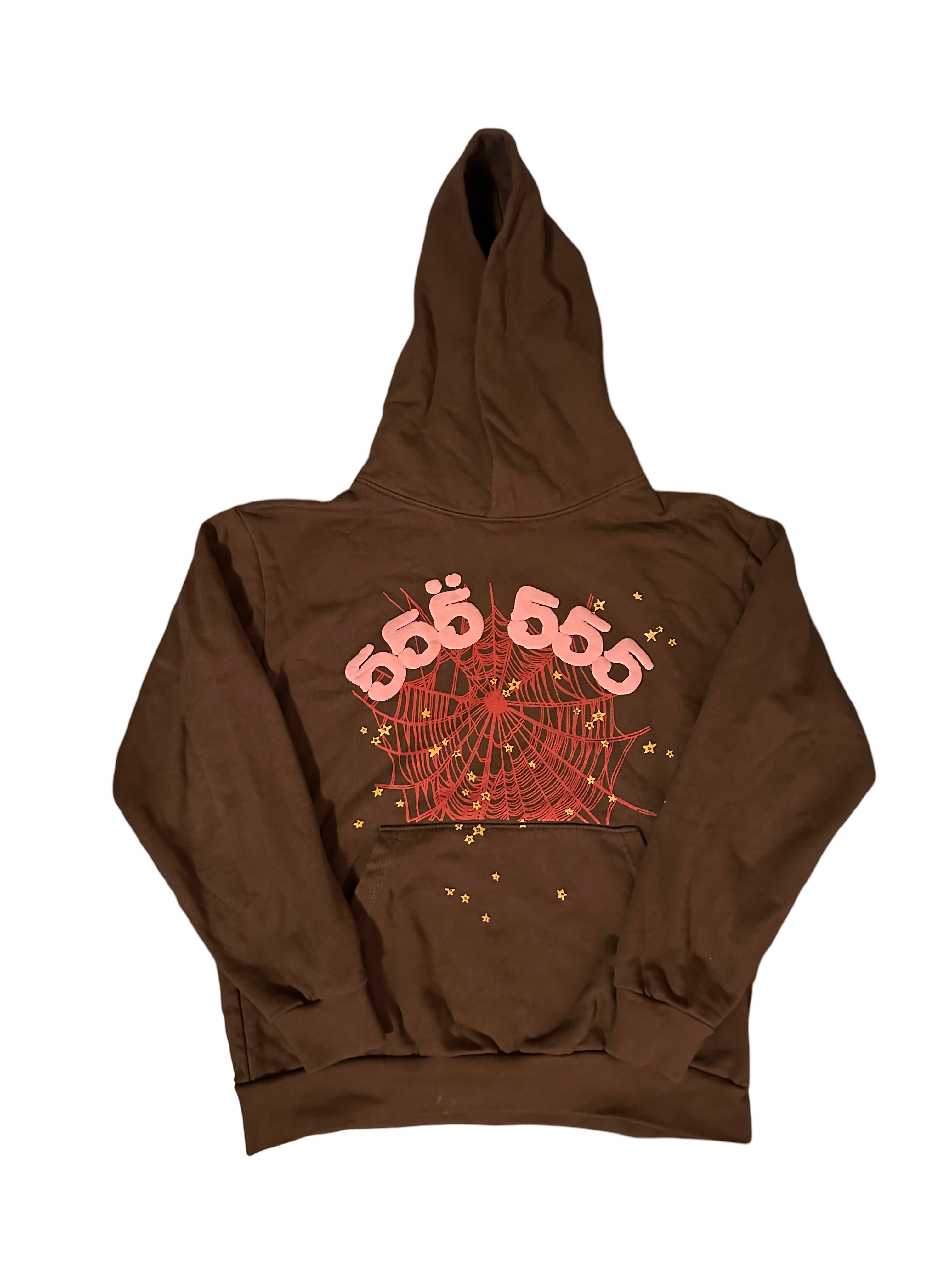 SP5DER HOODIE "ANGEL NUMBERS BROWN"