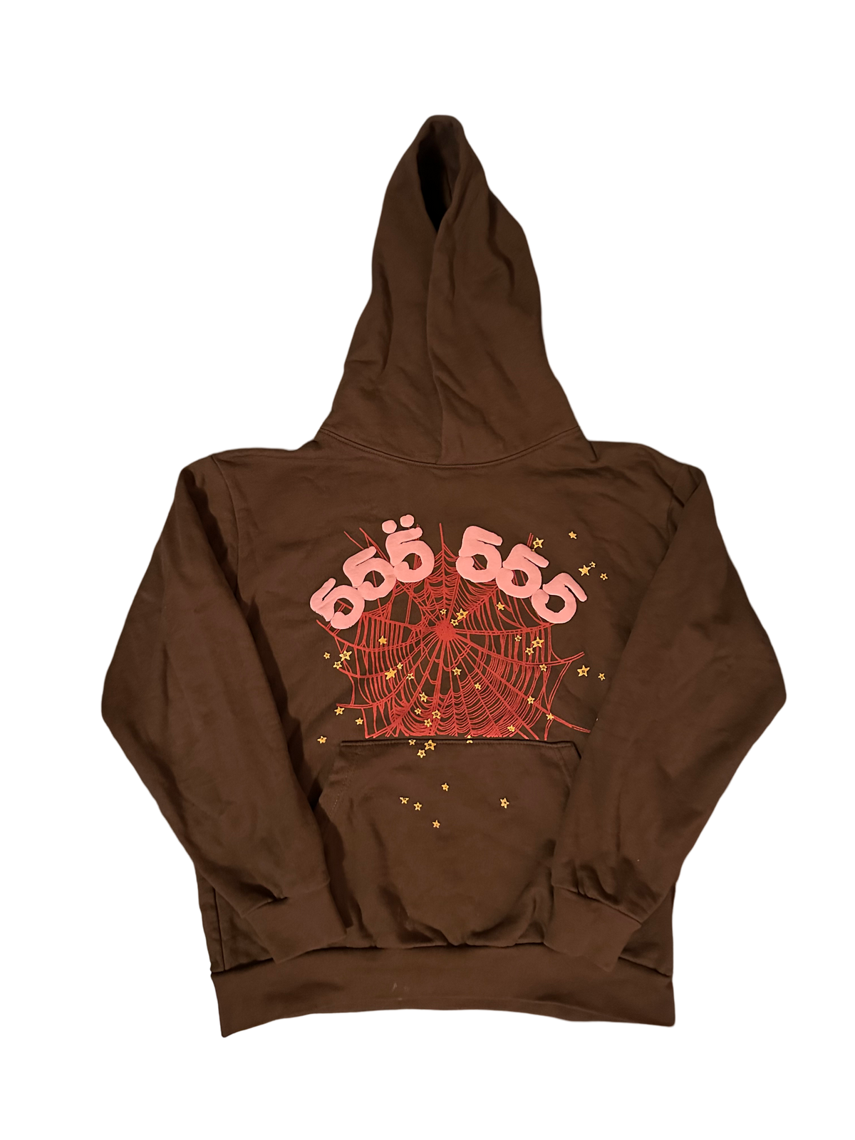 SP5DER HOODIE "ANGEL NUMBERS BROWN"